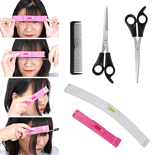Pinenuts 5 PCS Home Hair Cutting Tool Home Trimmer Styling Kits for Layers Bangs Trims Split Ends Professional Shears Hair Cutting Scissor