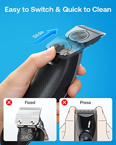 GLAKER Hair Clippers for Men Cordless - 3 in 1 Hair Trimmer with 13 Guards, 3 Detachable Blades & Turbo Motor, Professional Mens Beard Grooming K