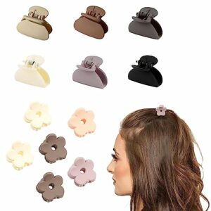12Pcs Small Hair Claw Clips,Flower Hair Clip, Small Claw Clips,Nonslip Hair Clamps Claw,Hair Accessories for Girls Women,Mini Claw Hair Clips,Sui
