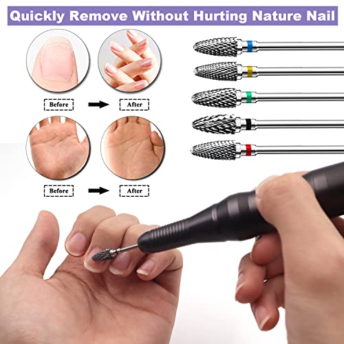 Fantexy Nail Drill Bits Set For Acrylic Nails,3/32 Inch Professional Tungsten Nail File Bits Nail Art Tools,Manicure Pedicure Shapen Remove Tools