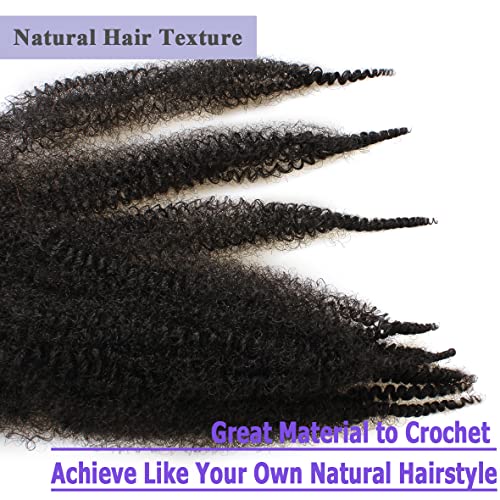 Leeven 16 Inch Pre Separated Springy Twist Hair for Afro Marley Locs 8 Packs Pre-Fluffed Popping Spring Twist Crochet Hair for Distressed Locs Af