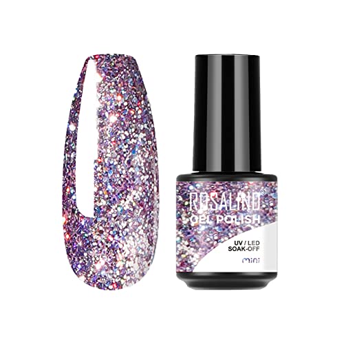 Gel Nail Polish,7ml White Nail Polish,Soak off UV/LED Gel Nail Polish Long Lasting Gel,High Glossy,Smooth,Easy to Apply, No Chips,Holographics Sh