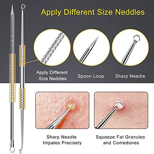 Blackhead Remover Pimple Popping Tool Kit, Boxoyx 10Pcs Professional Pimple Comedone Extractor Popper Tool Acne Removal Kit-Treatment for Pimple,