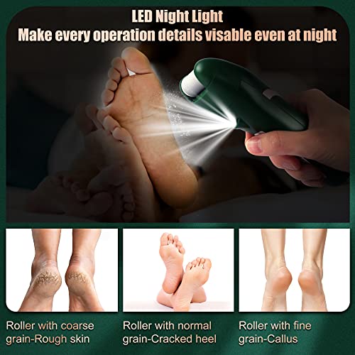 SHORAN Electric Foot File Feet Hard Skin Remover, Professional Callus Remover Foot Grinder Pedicure Foot Care Set for Dead Skin Dry Skin, USB Rec