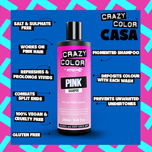 Crazy Color Pink Shampoo for All Pink Hair Shades 250 ml