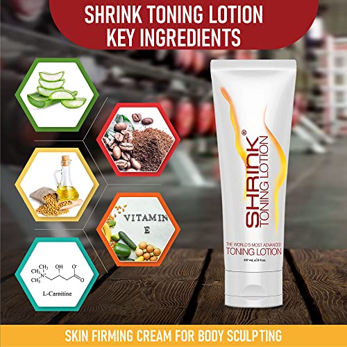 Shrink Toning Lotion - Heat Activated Cellulite Cream and Firming Body Lotion for Loose Skin - Firming Body Cream for Stomach, Tummy, and Body -