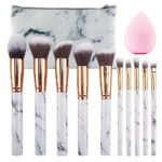 Make Up Brushes, SEPROFE 10 Pcs Marble Makeup Brush Set, Foundation Powder Blush Blending Eyeshadow Brushes Sets