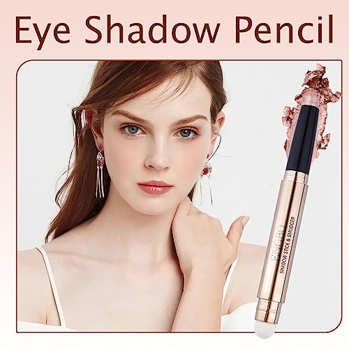Glitter Eyeshadow Stick Pearl Shimmer Cream Dual Ended Eyeshadow Pen Crayon Smooth Long Lasting Waterproof Brightener Highlighting Stick Create G