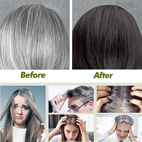 Duoffanny Hair Colour Black Hair Shampoo Instant Hair Dye Semi-Permanent Portable Hair Color Black Hair Coloring Easy to Use | 3-In-1 | Natural I