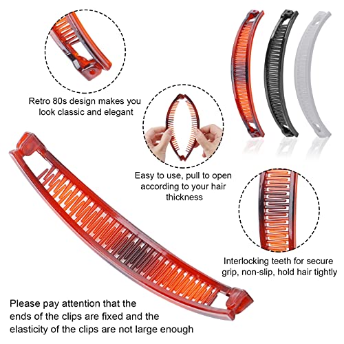 Sibba 6 Pieces Banana Hair Clip Banana Clips Grip Combs Fishtail Hair Clips Ponytail Banana Clip hair Accessory for Women Girls