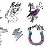 costumebase Deluxe Winehouse Fancy Dress Tattoos Set of 9 Temporary Goth