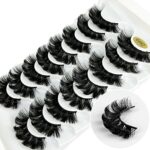 KOKAY False Eyelashes Russian Strip Lashes Faux Mink Lashes 8 Pairs DD Curl, Reusable Fluffy 3D Fake Eyelashes Thick Soft Waterproof for Gift (K0