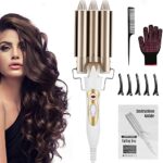 DazSpirit 3 Barrel Hair Waver for Long/Short Hair, 22mm Curling Iron Curling Wand Mermaid Hair Waver with Intelligent Temperature Control for Tre