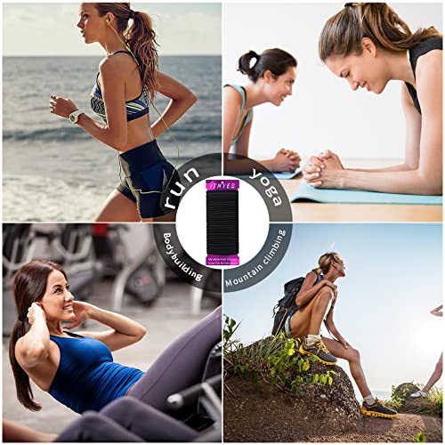 Ithyes 32Pcs Hair Bands for Women Thick Hair,4mm Elastic Hair Ties for Girl,Black Hair Band Ponytail Holders,Hair Bobbles for Girls Men,Rubber Ba