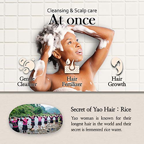 Mimosu Rice Water Shampoo and Conditioner – 2 in 1 Fermented Rice Water for Hair Growth Moisturizing Unscented Solid Shampoo Bar, for Dry Damaged