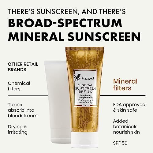 MINERAL Sunscreen (SPF50) - 6X STRONGER PROTECTION with MINERAL HYDRO-SHIELD - 3X SAFER with NANO ZINC - Blocks AGEING UVA RAYS - 100% SHEER & DE