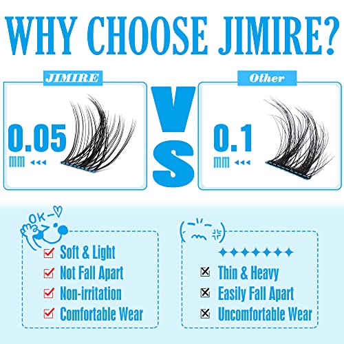 Lash Clusters DIY Eyelash Extension Kit with Bond Seal Tweezers Individual Lashes Kit 10-12-14MM Mixed Length D Curl Wispy 72Pcs Clusters Lashes