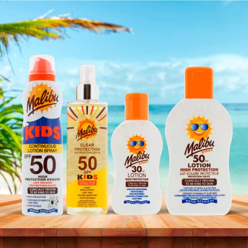 Malibu Kids High Protection Water Resistant SPF 50 Sun-Screen Lotion, 100ml