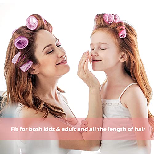 Bellucci 33 Pieces Hair Rollers Set-Self Grip Curler Rollers- 18 Pieces Rollers of 3 Different Sizes Which Includes 44mm, 30mm and 22mm-12 Pieces