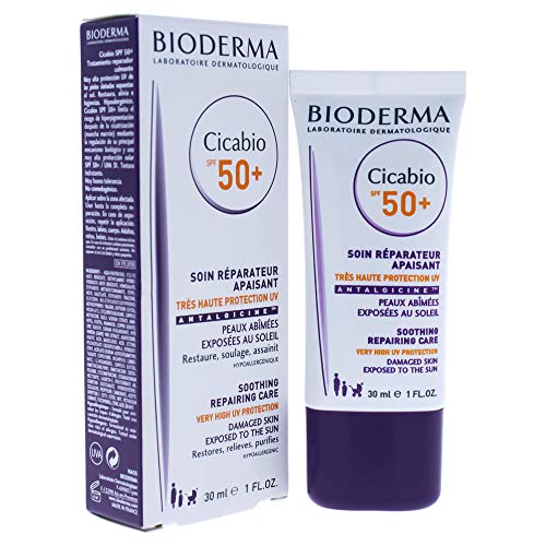 Bioderma Cicabio SPF50+ Cream - Repairing, Soothing & Protecting Cream with SPF 50+, Limits the Risk of Hyperpigmentation & Repairs Skin Exposed
