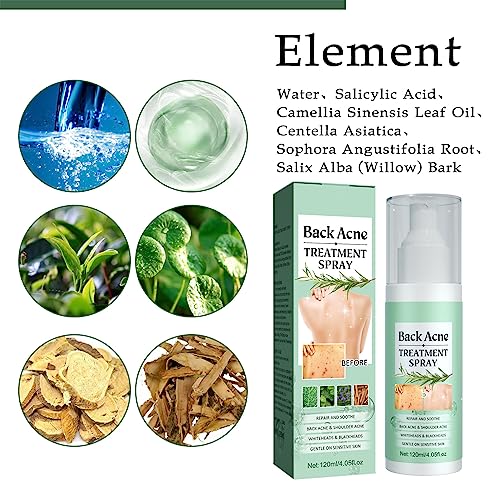 Back Acne Treatment Spray, Lighten Acne Marks Skin Care Spray, Herbaluxy Back Acne, Repair Back Shoulder Acne & Body Acne & Chest Acne & Butt Acn
