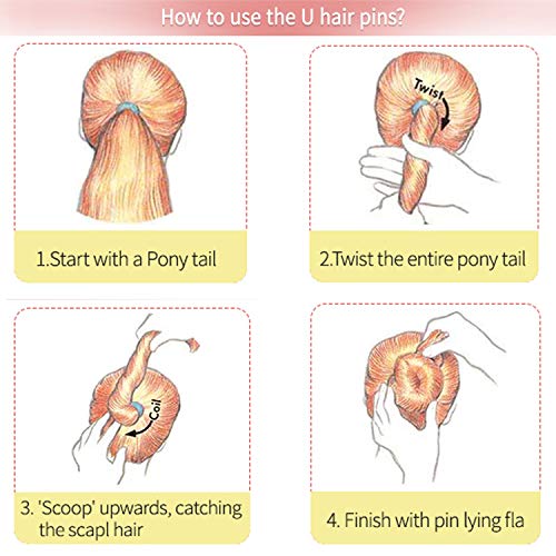 Bun Pins,U Shaped Hair Pins Hair Pins,50 PCS Bobby Pins Hair Clips Hair Styling Pins for Women Girls (Blonde-U)