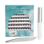 Proamate Cluster Lashes Individual Lashes DIY Eyelash Soft Natural Easy Fan Lash Individual False Lashes for Personal Use at Home (45 Clusters)