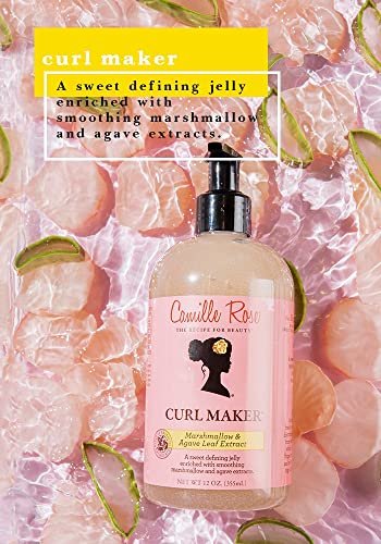 Camille Rose Curl Maker Jelly 355ml - Crafted to nourish and define curls. Natural, clean formula. For coily, curly, wavy hair. ALOE JUICES & MAR