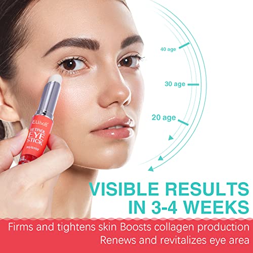 ELBBUB Retinol Eye Stick - Anti Wrinkle Eye Cream for Puffy Eyes, Dark Circles, Eye Bags, Crows Feet, Wrinkles, Reduces Wrinkles Saggy Skin Puffy