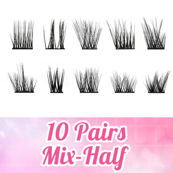 DIY Lash Extension Kit Cluster Lashes Kit with 208 Pcs Lash Clusters Lash Bond Remover Eyelash Applicator Beginner DIY Lashes Kit Easy to Use (In