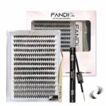 DIY Lashes Extension Kit,280PCS 40D Cluster Eyelash Extensions Kit with Lash Bond & Seal and Applicator, 9-16MM Mixed Length D Curl Clusters Lash