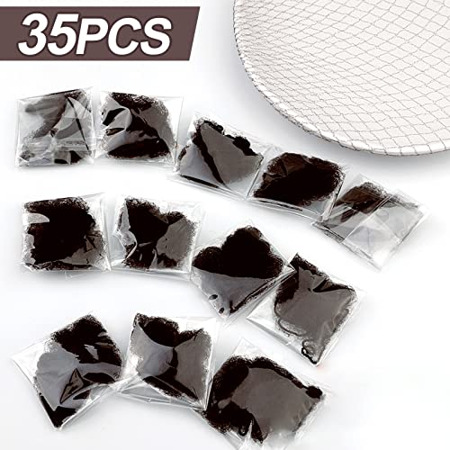 Sularpek Invisible Hair Nets, 35 pcs Brown Bun Nets for Girls, Reused Elastic Edge Mesh for Women Bun, Hair Bun Nets for Women Girls Ballet Dance