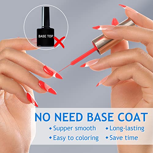 INPING No File Nail Tips, 240PCS Soft Gel Full Cover Nail Tips, Double-Sided Matte Pre-Buff Break Resistant Short Gel Tips for Nail Extensions, F