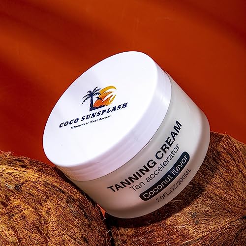 Coco SUNSPLASH Sunbed Tanning Accelerator, 200ml. Natural tan accelerator Sunbed Cream Effective in Sunbeds & Outdoor Sun, Achieve a Natural Tan