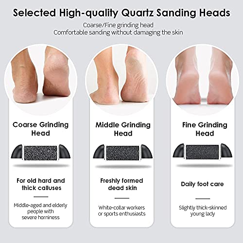 Electric Foot File Callus Remover, iToncs Professional Rechargeable Feet Callus Remover with 10 in 1 Foot Files Pedicure Kit Foot Care Tools for