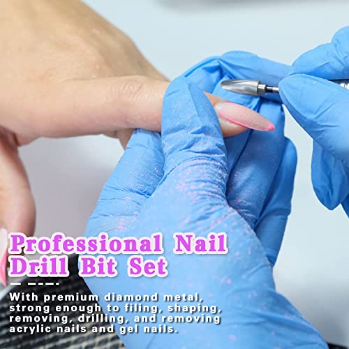 Cuticle Drill Bit, MORGLES Ceramic Nail Drill Bits 10 Pcs E File Bits 3/32" for Electric Manicure Pedicure Nail Drill, for Acrylic Gel Nails