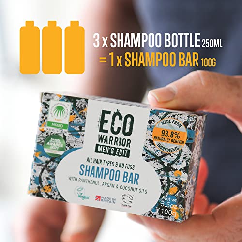 Eco Warrior Men’s Edit Shampoo Bar 100g, Natural, Eco Friendly, Vegan and Cruelty – Off White