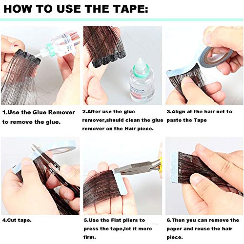 2PCS Lace Front Wig Support Tape, Hair Extension salon Blue Tape Double Sided Adhesive Roll Sticky Tape(0.8cm*3yard)