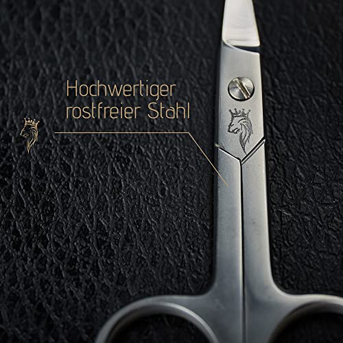 Professional Stainless Steel Nail Scissors with Case - Fine and Extra Sharp Cuticle Scissors - Rustproof - Suitable for Babies and Left-Handers