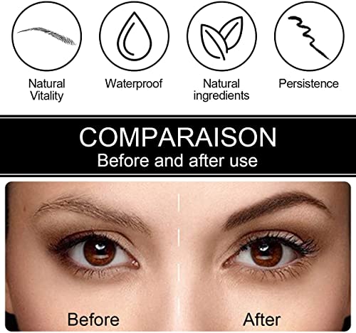 Eyebrow Pencil - Tattoo Eyebrow Pen with Fork Tip Long-lasting Waterproof Microblading Eyebrow Pen and Smudgeproof Brow Pen for Naturally Defined