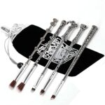 Zhurson Makeup Brush, Magic Wand Brush Gift Set 5 Pcs Nice Hair Bristle Fancy Look, Eye makeup brush with magic wand (black silver) ¡­