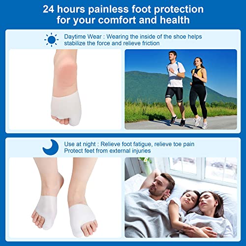 Gel Big Top Cap and Metatarsal Sleeves 2 Pack Big Toe Protector Bunion Cushions Metararsal Pads for Women and Men to Relieve Bunion Pain Prenvent