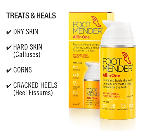 Footmender All in One | Treats and Heals Dry Feet, Hard Skin (calluses), Corns and Cracked Heels (Heel fissures) | Significant Effect After First