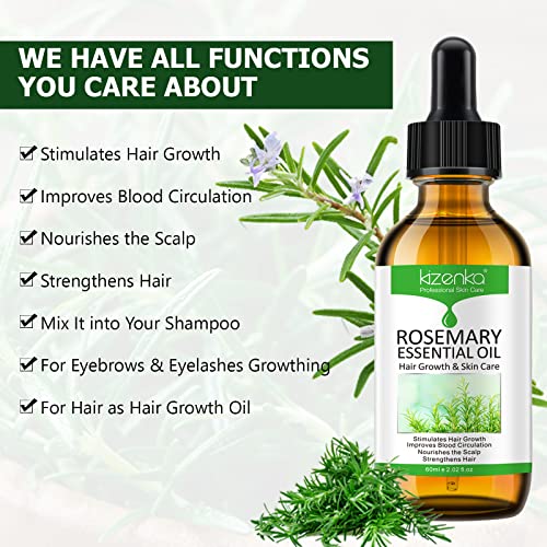 Rosemary Essential Oil for Hair Growth & Skin Care, Improve Hair Loss and Nourishes Scalp for Men and Women, Rosemary Oil for Hair Growth, Hair G