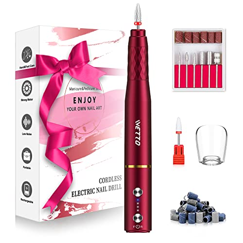 Professional Electric Nail Drill, Cordless Nail Drill Machine with Ceramic Nail Bit for Acrylic, Gel Nails, Manicure Pedicure Polishing Shape Too