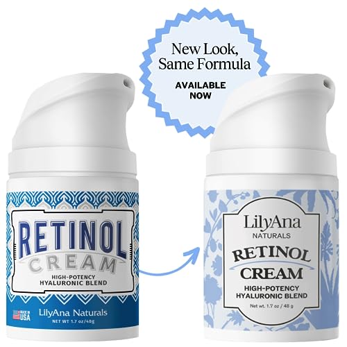 LilyAna Naturals Retinol Cream Moisturizer for Face and Eyes, Use Day and Night - for Anti Aging, Acne, Wrinkles - made with Natural and Organic
