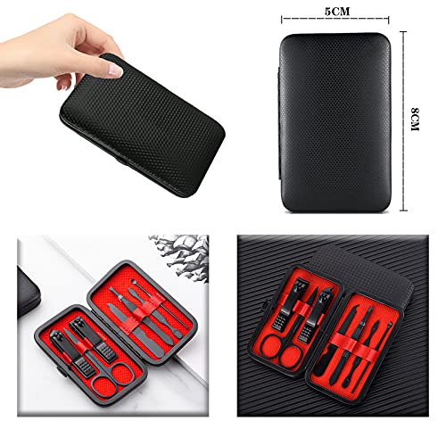 Professional Manicure Stainless Steel Set, 7 pcs Portable Nail Clippers Set, Pedicure Set, Eyebrow Grooming Kit, Nail Care Tools with Luxurious L