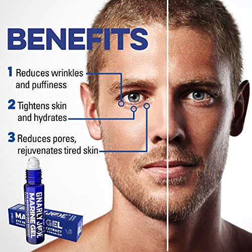 Gnarly Joe Eye Serum for Men - 10ml - Hyaluronic Gel With Cooling Rollerball Applicator - Rejuvenates Tired Eyes, Puffiness and Dark Circles - Ey