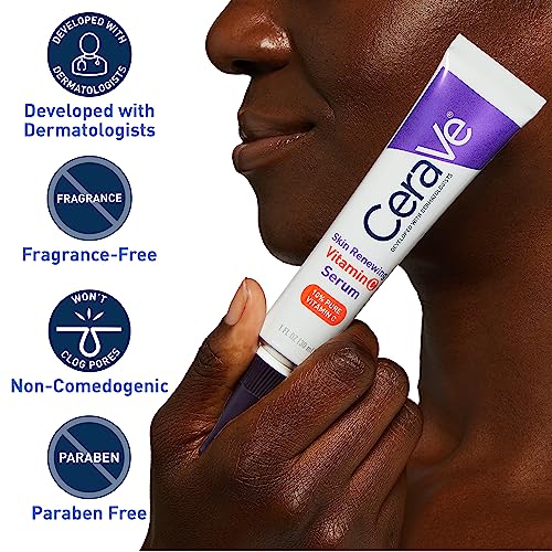 CeraVe 10% Pure Vitamin C Serum with Hyaluronic Acid and for Skin Brightening,Face | Fragrance Free | 1 Fl. Oz