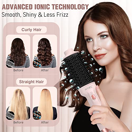 APOKE One Step Hair Dryer Brush and Styler Volumizer, Multifunctional 4 in 1 Ceramic Tourmaline Negative Ion Hot Air Styling Brush, Professional